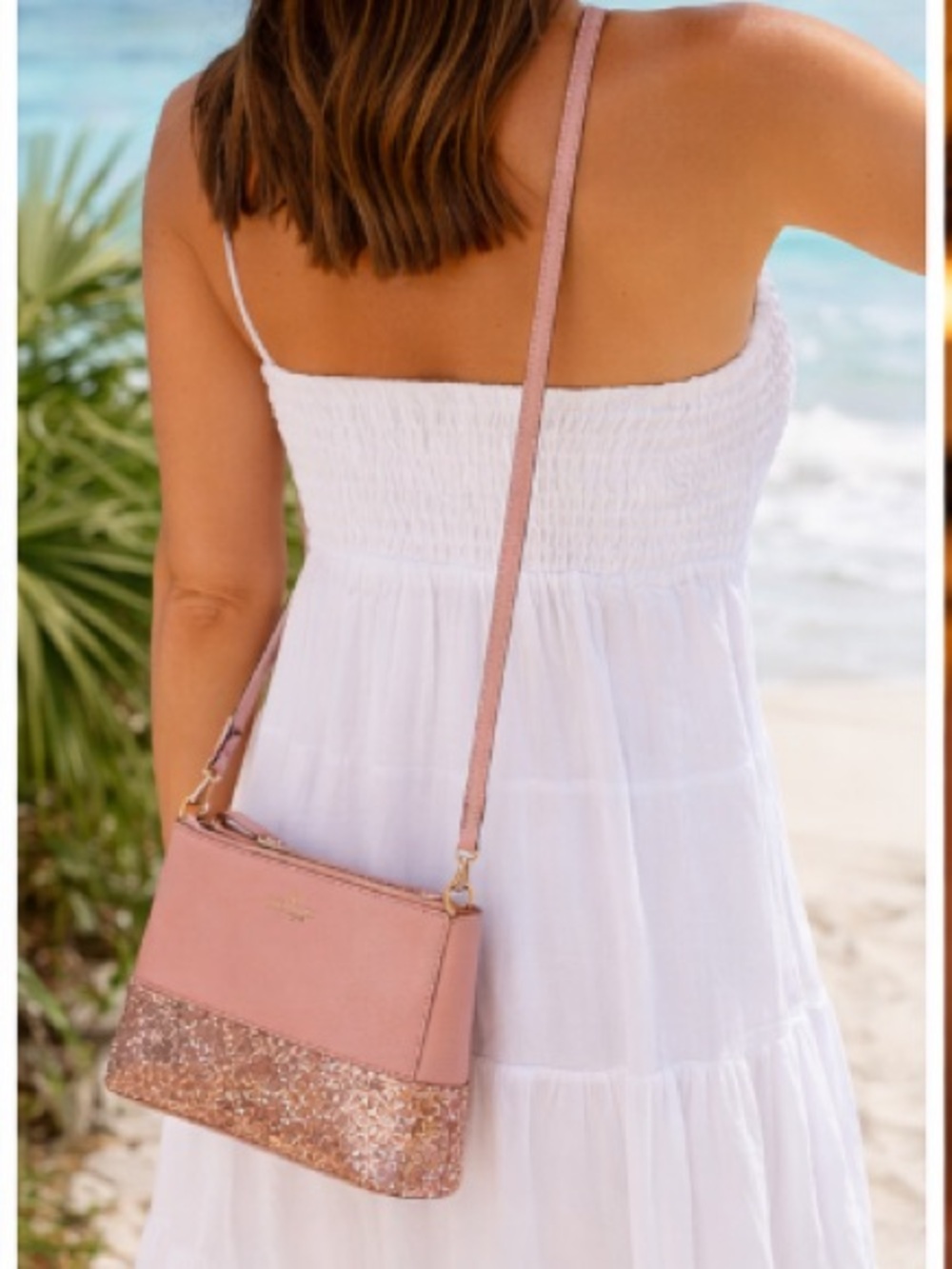 Kate Spade Pink Glitter Crossbody Bag Sequin Mini Purse – Spring Summer